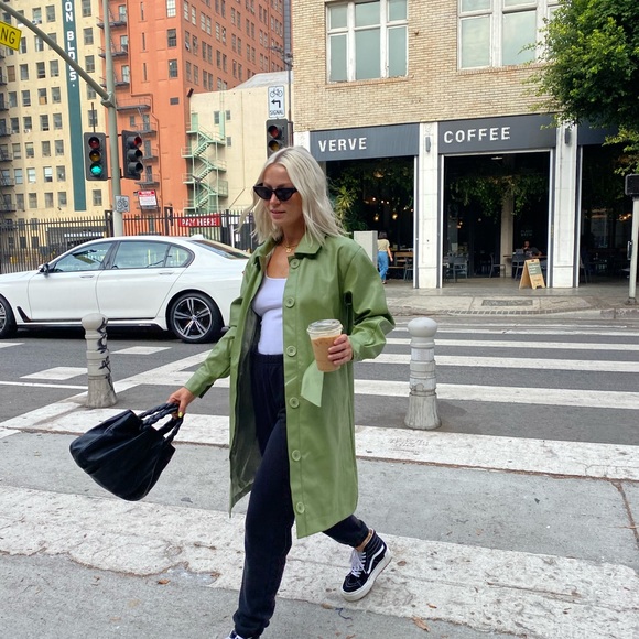 Finders keepers olive green faux leather jacket - Picture 6 of 6